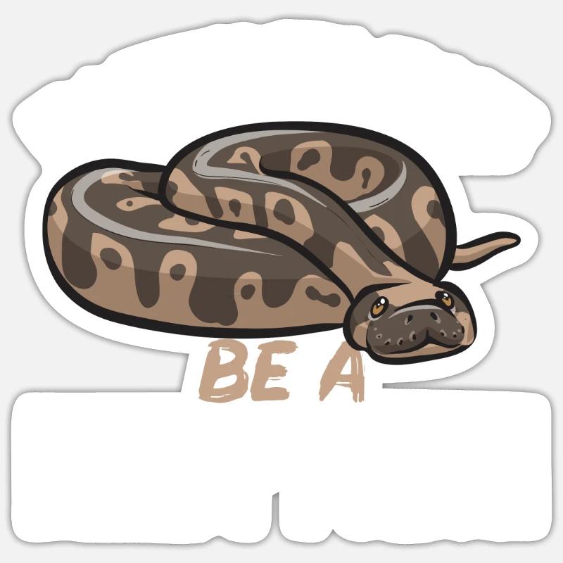 Ball Python Snake King Python - Sticker taille S (10 x 10 cm) - blanc mat