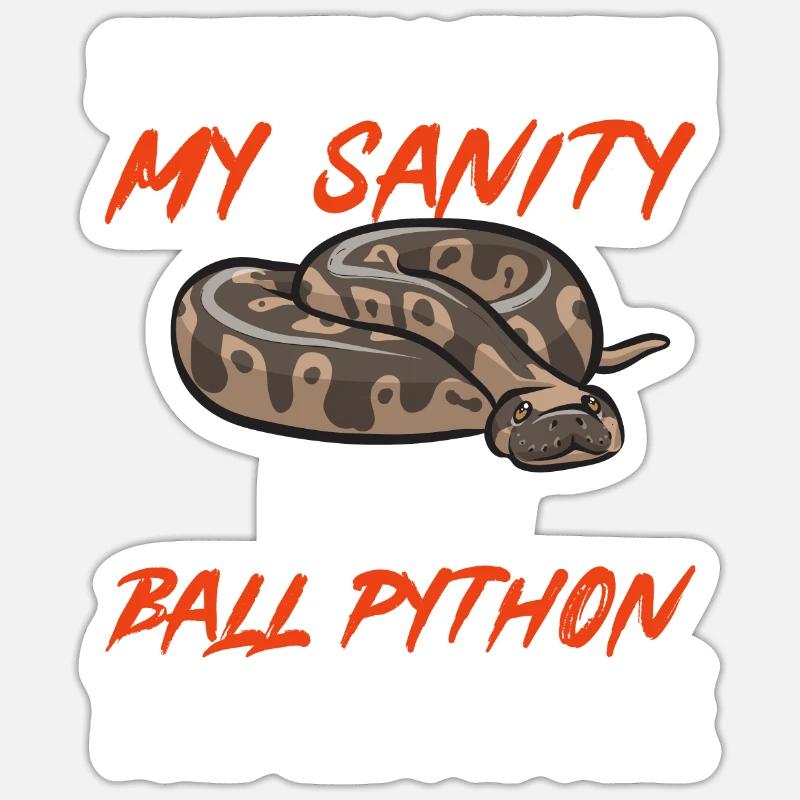 Ball Python Schlange Königspython Sticker Größe S (10 x 10 cm)