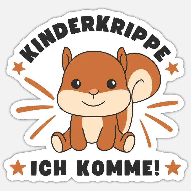 Crèche j’arrive ! - Sticker taille S (10 x 10 cm) - blanc mat