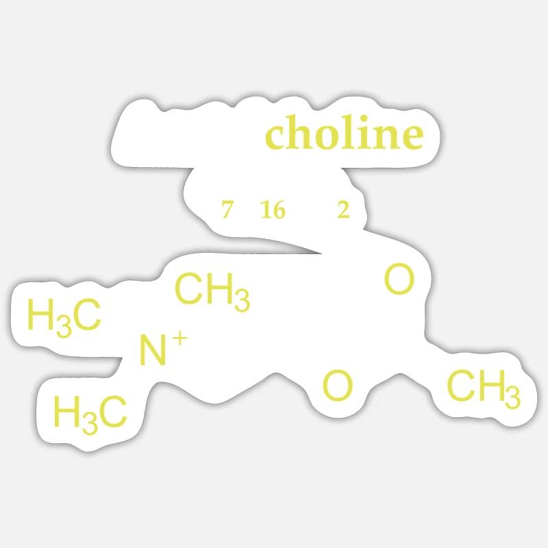 Acetylcholine Molecule - Sticker size S (10 x 10 cm) - white matte