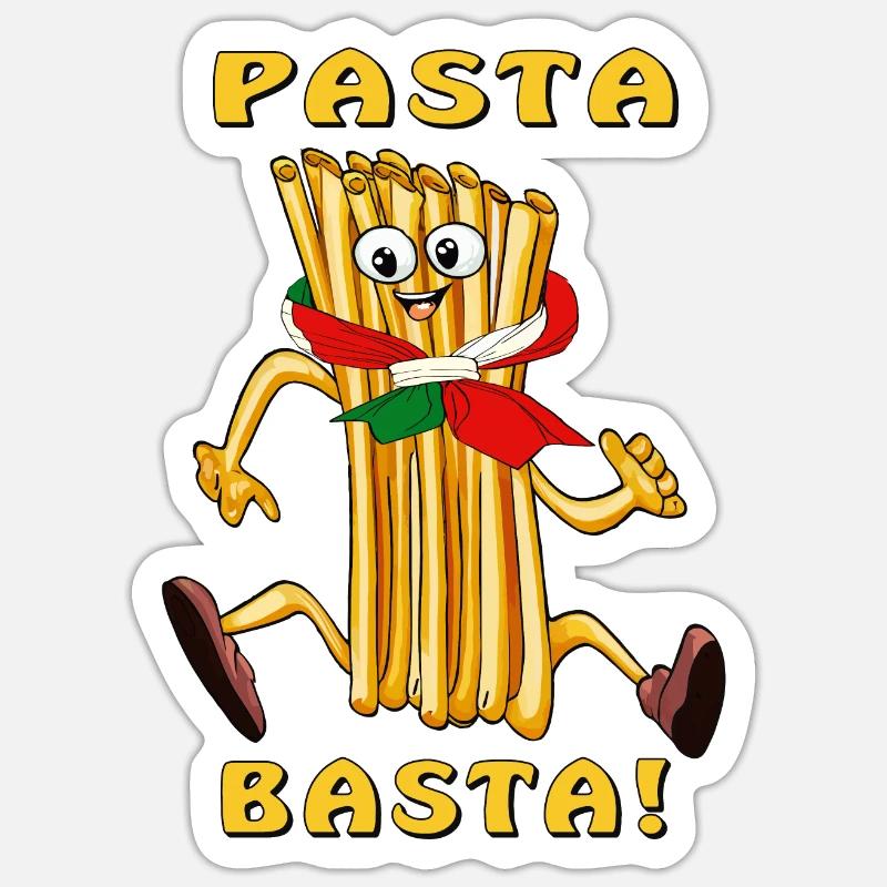 PASTA BASTA - Sticker size S (10 x 10 cm) - white matte