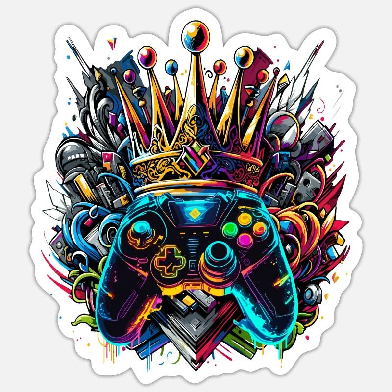Königlicher Graffiti Gaming Controller Sticker Größe S (10 x 10 cm)