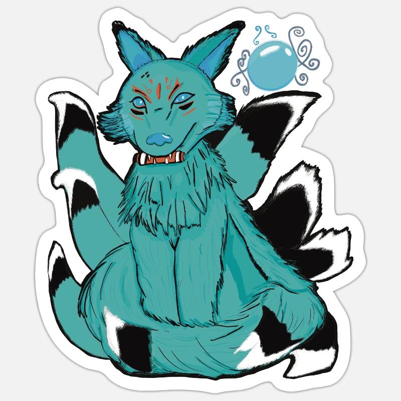 Hoshi no tama de Kitsune - Sticker taille S (10 x 10 cm) - blanc mat