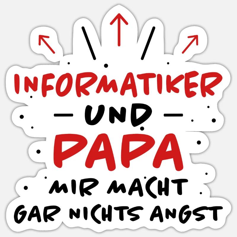 Informatiker Spruch Lustige Programmierer Geschenk Sticker Größe S (10 x 10 cm)