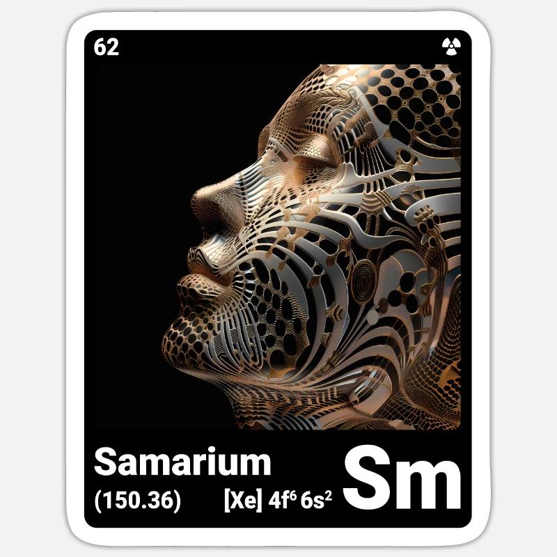 AI am Samarium (bk) - Sticker taille S (10 x 10 cm) - blanc mat