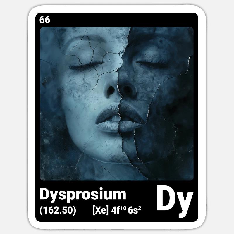 AI am Dysprosium (bk) - Sticker taille S (10 x 10 cm) - blanc mat