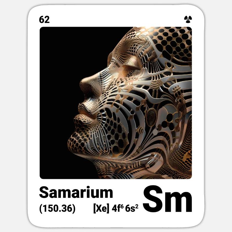 AI am Samarium (wt) - Sticker size S (10 x 10 cm) - white matte