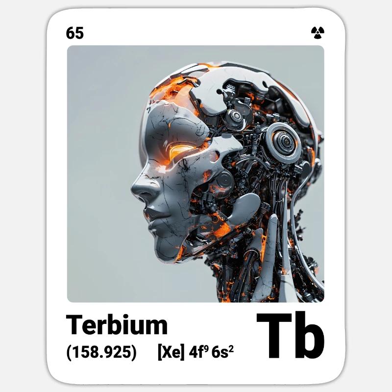 AI am Terbium (wt) - Sticker size S (10 x 10 cm) - white matte