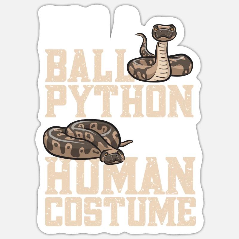 Ball Python Schlange Königspython - Sticker Größe S (10 x 10 cm) - Mattweiß