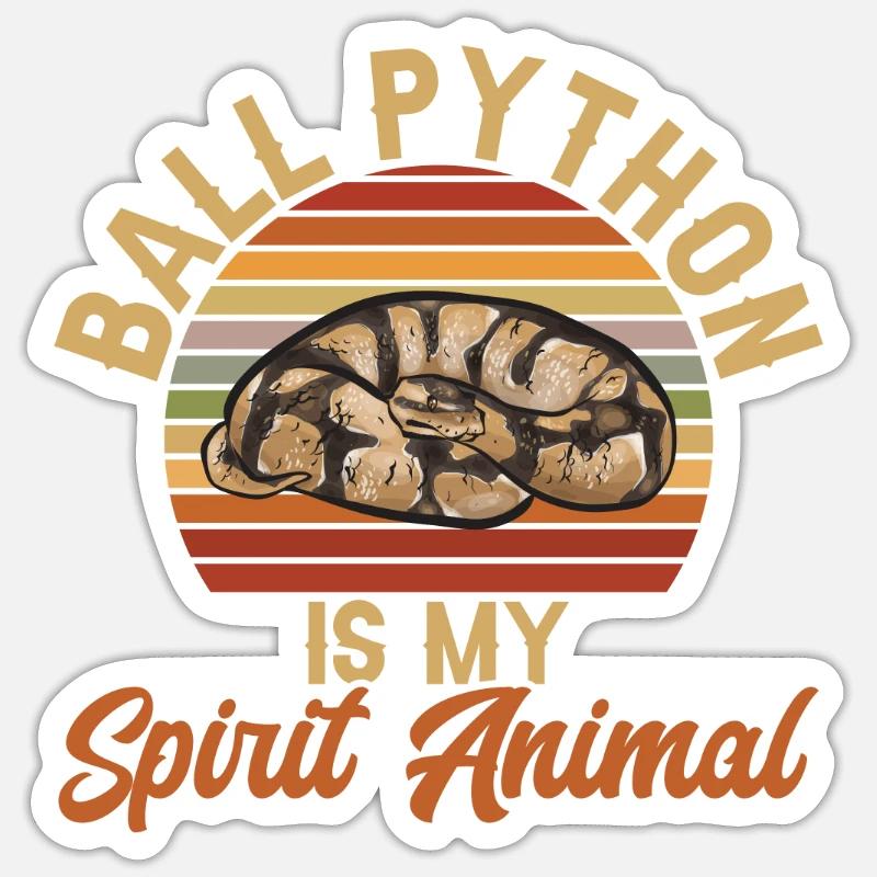 Ball Python Snake King Python - Sticker taille S (10 x 10 cm) - blanc mat