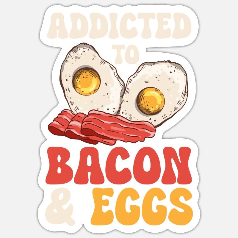 Speck Eier Brunch Frühstück Eier und Speck - Sticker Größe S (10 x 10 cm) - Mattweiß