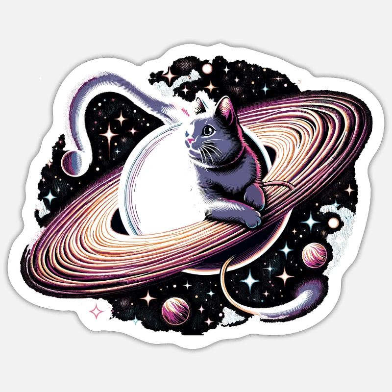 Cat, Astronaut, Astronomy, Outer Solar System Sticker size S (10 x 10 cm)
