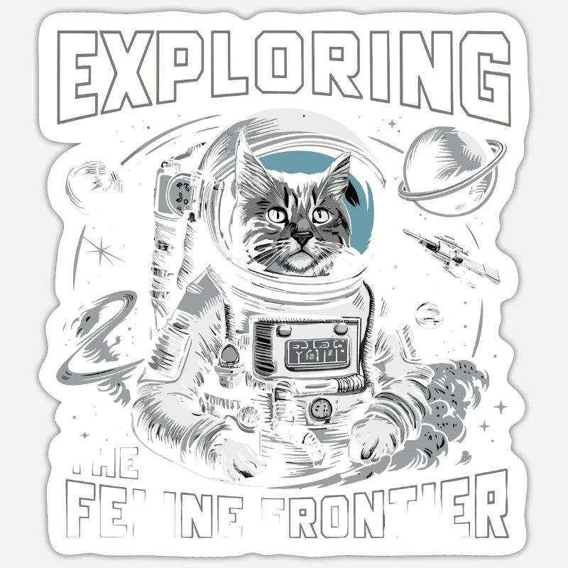 Cat, Astronaut, Astronomy, Outer Solar System Sticker size S (10 x 10 cm)