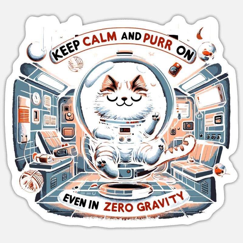Cat, Astronaut, Astronomy, Outer Solar System Sticker size S (10 x 10 cm)