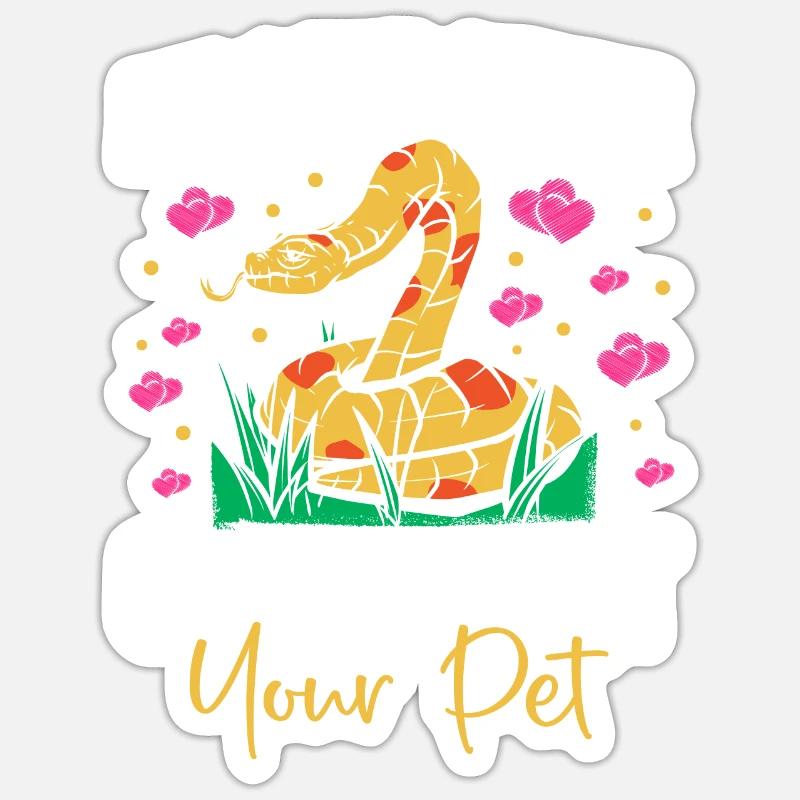 Serpent des blés Snake - Sticker taille S (10 x 10 cm) - blanc mat