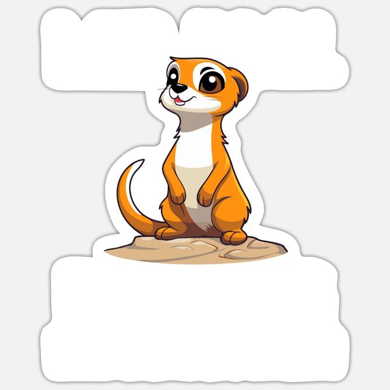 Erdmännchen Tier Säugetier Geschenk Sticker Größe S (10 x 10 cm)
