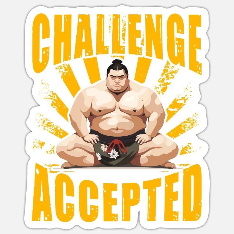 Challenge Accepted Sumo Sticker size S (10 x 10 cm)