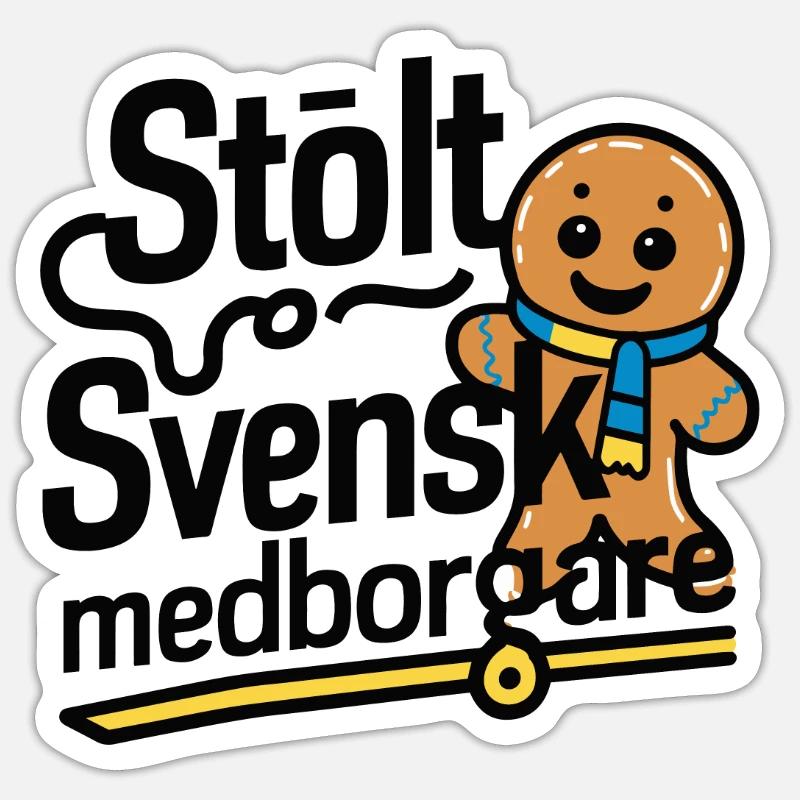 STOLT SVENSK MEDBORGARE - Sticker size S (10 x 10 cm) - white matte