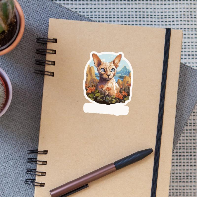 Chaton Devon Rex Chat Devon Rex Sticker taille S (10 x 10 cm)