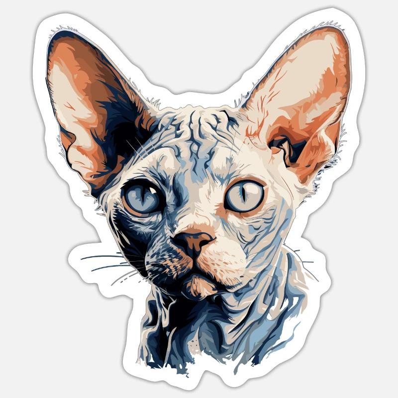 Devon Rex Kitten Devon Rex Cat Sticker size S (10 x 10 cm)