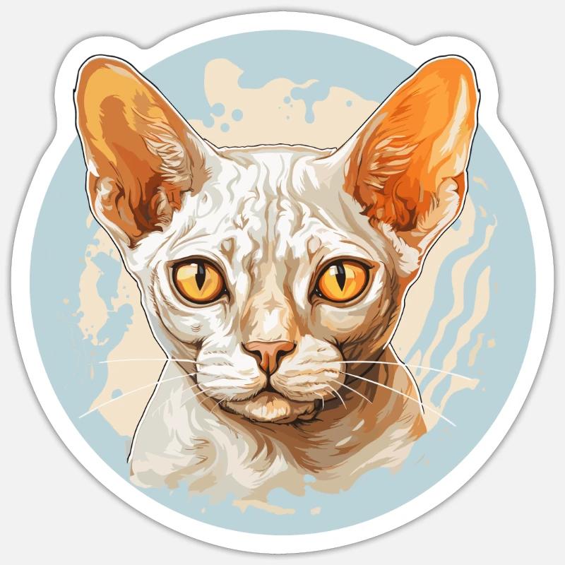 Devon Rex Kätzchen Devon Rex Katze Sticker Größe S (10 x 10 cm)