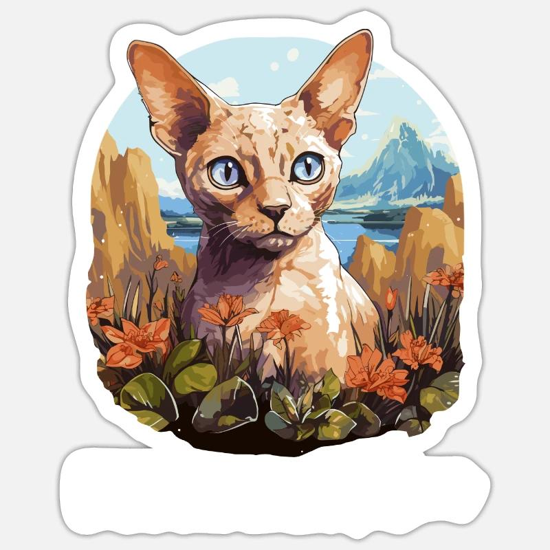 Devon Rex Kitten Devon Rex Cat Sticker size S (10 x 10 cm)