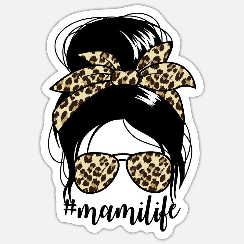 Mamilife Messy Bun Muttertag Spanische Mutter Mami Sticker Größe S (10 x 10 cm)