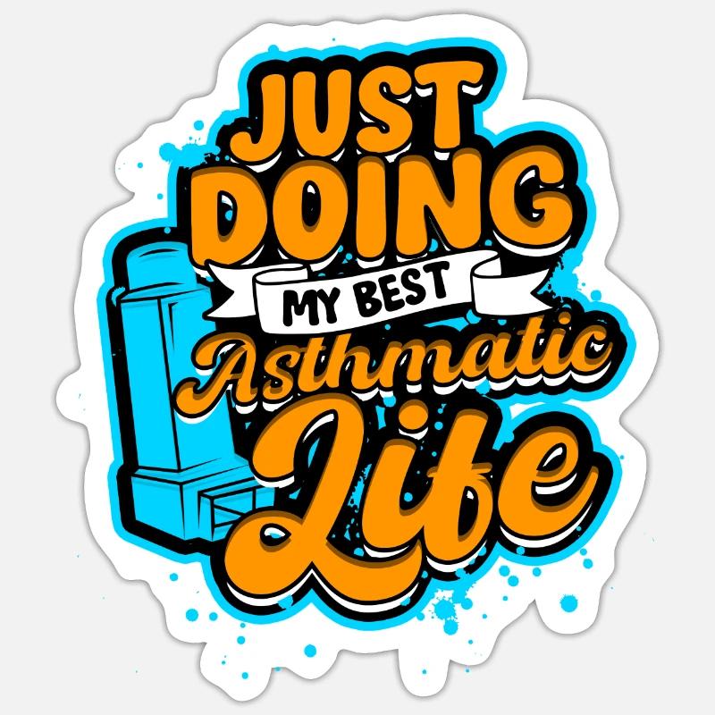 Asthma Asthmatiker - Sticker Größe S (10 x 10 cm) - Mattweiß