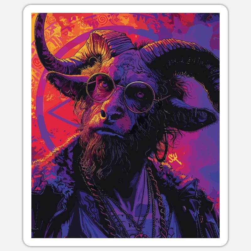 The Devil - Skull, Totenkopf, Teufel - Sticker Größe S (10 x 10 cm) - Mattweiß