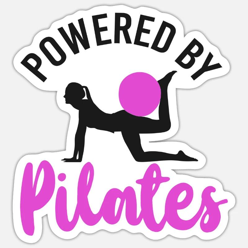 Pilates Instructor Teacher Powered - Sticker Größe S (10 x 10 cm) - Mattweiß