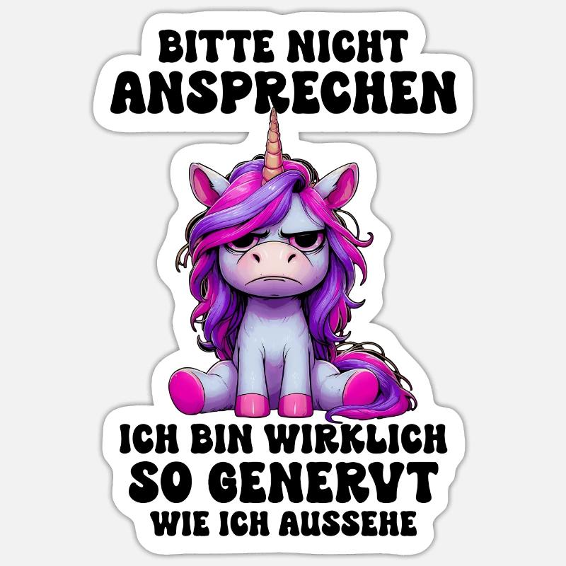 Bitte Nicht Ansprechen Ich Bin Wirklich So Genervt - Sticker Größe S (10 x 10 cm) - Mattweiß