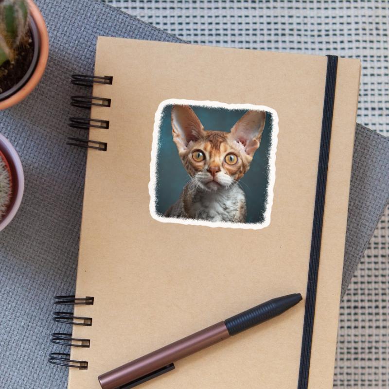 Chaton Devon Rex Chat Devon Rex Sticker taille S (10 x 10 cm)