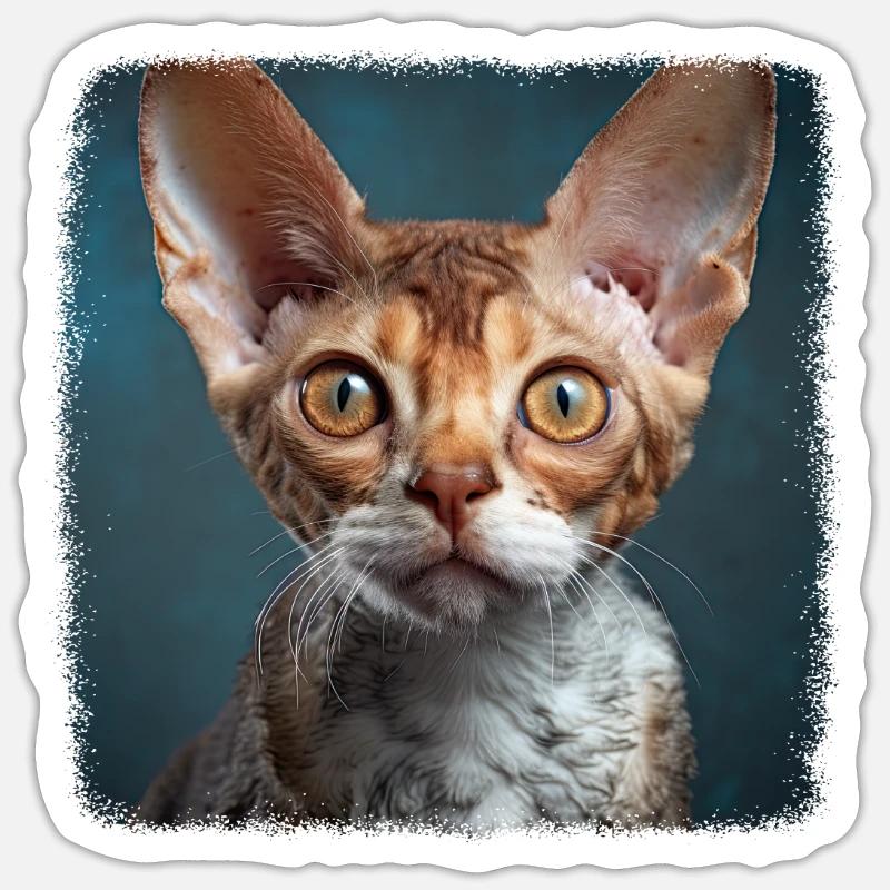 Devon Rex Kätzchen Devon Rex Katze Sticker Größe S (10 x 10 cm)