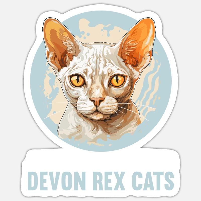 Devon Rex Kätzchen Devon Rex Katze Sticker Größe S (10 x 10 cm)