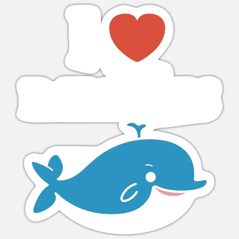 humour baleine - Sticker taille S (10 x 10 cm) - blanc mat