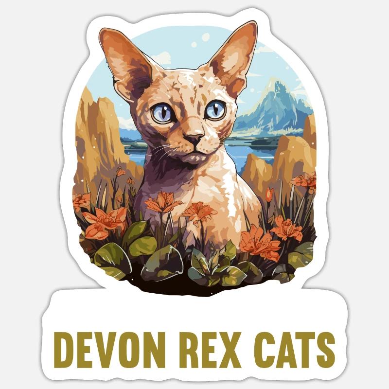 Devon Rex Kitten Devon Rex Cat Sticker size S (10 x 10 cm)
