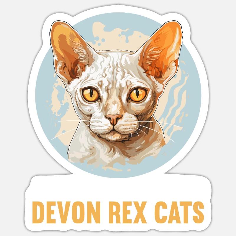 Devon Rex Kätzchen Devon Rex Katze Sticker Größe S (10 x 10 cm)
