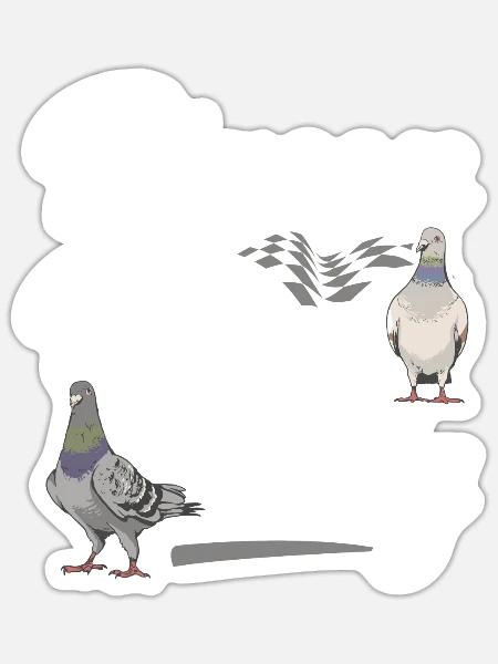 Taubensport Taubenzüchter Brieftaube - Sticker Größe S (10 x 10 cm) - Mattweiß