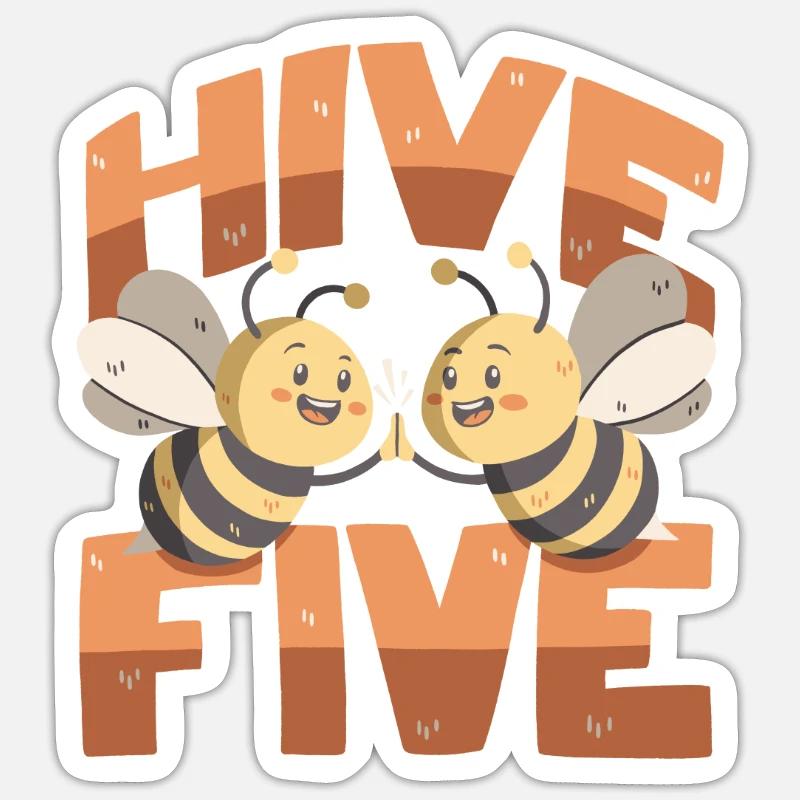 Hive Five - Sticker Größe S (10 x 10 cm) - Mattweiß