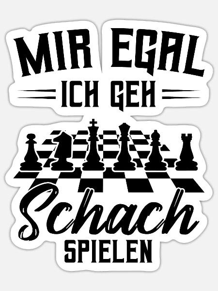 Schach Spieler Schachturnier Geschenk - Sticker Größe S (10 x 10 cm) - Mattweiß