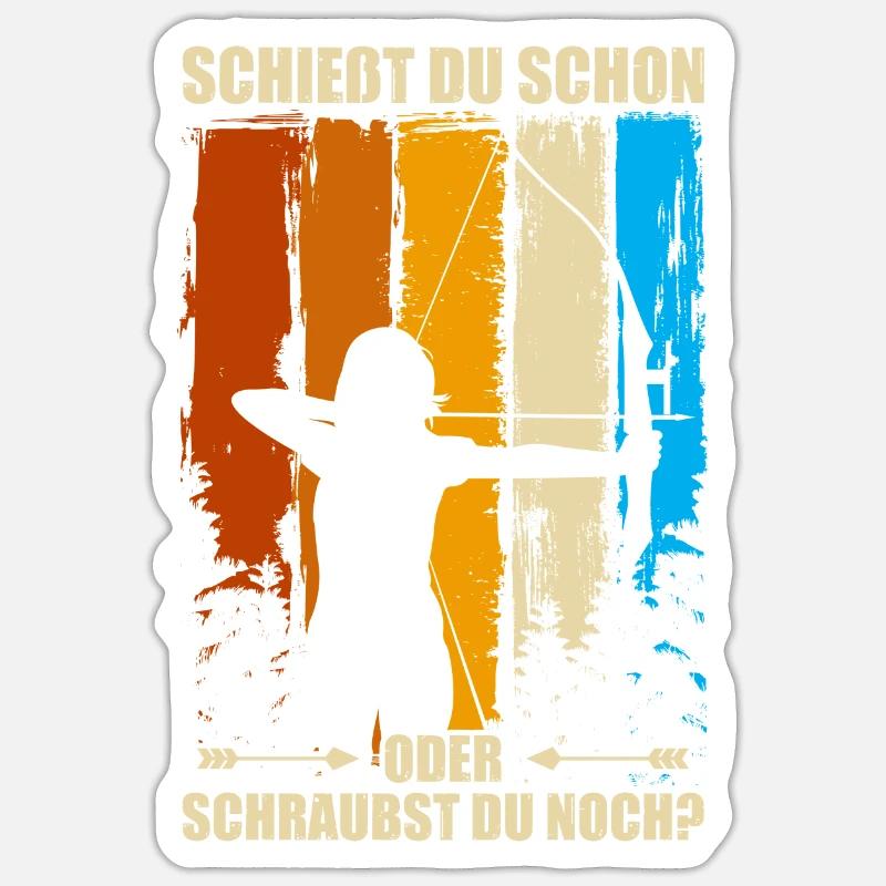 Shoot Arrow Bow Archery Archer - Sticker size S (10 x 10 cm) - white matte