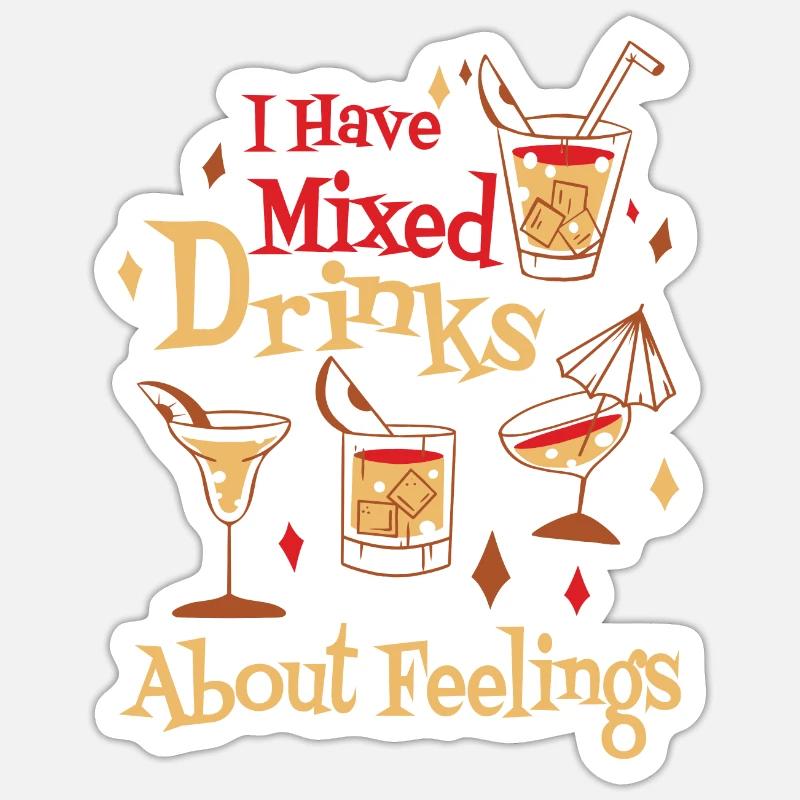 Gemischte Gefühle Und Exquisite Drinks - Sticker Größe S (10 x 10 cm) - Mattweiß