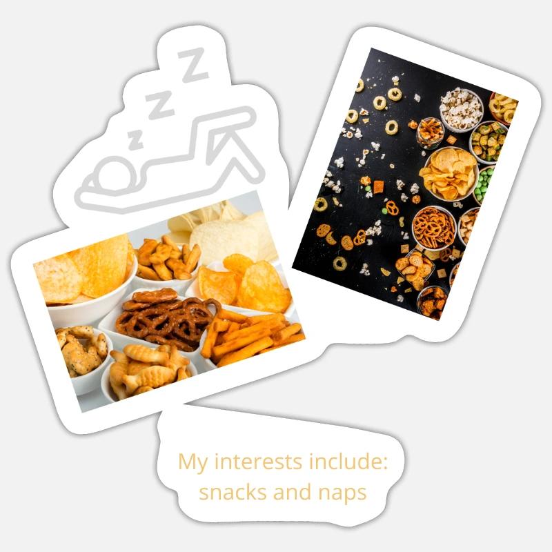 Snacks und Nickerchen Sticker Größe S (10 x 10 cm)