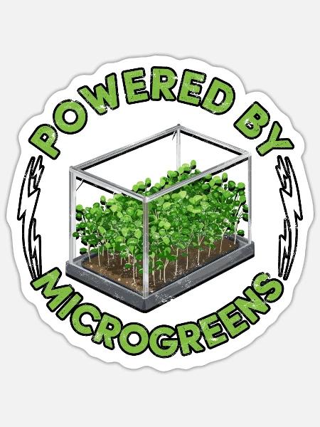 Microgreen Powered By Microgreens - Sticker Größe S (10 x 10 cm) - Mattweiß