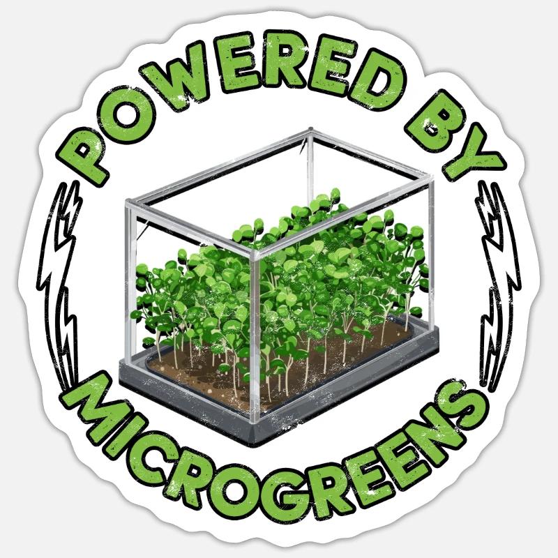 Microgreen Powered By Microgreens - Sticker size S (10 x 10 cm) - white matte