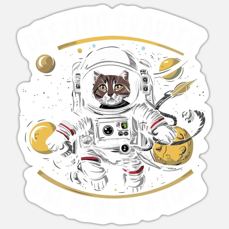 Cat, Astronaut, Astronomy, Outer Solar System Sticker size S (10 x 10 cm)
