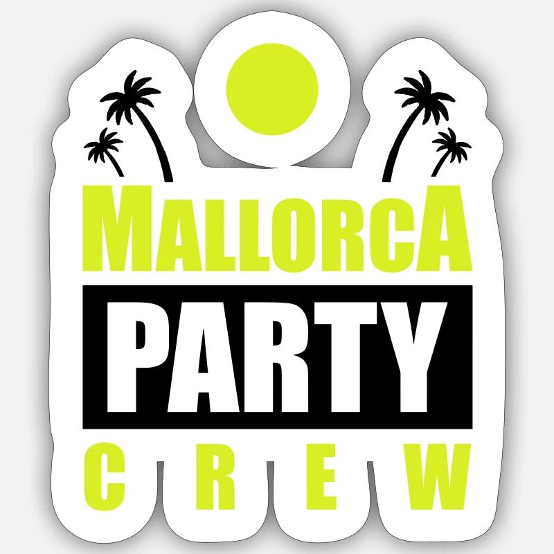 Mallorca Party Crew - Sticker taille S (10 x 10 cm) - blanc mat