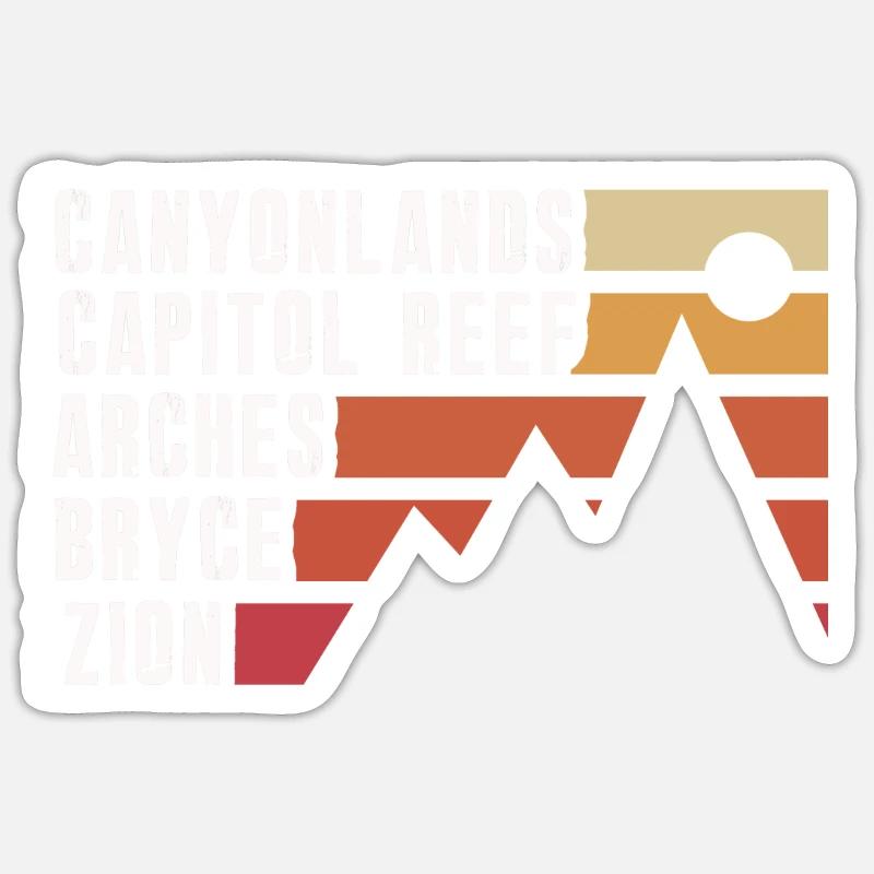 Explore Utah National Parks Mountains - Sticker size S (10 x 10 cm) - white matte