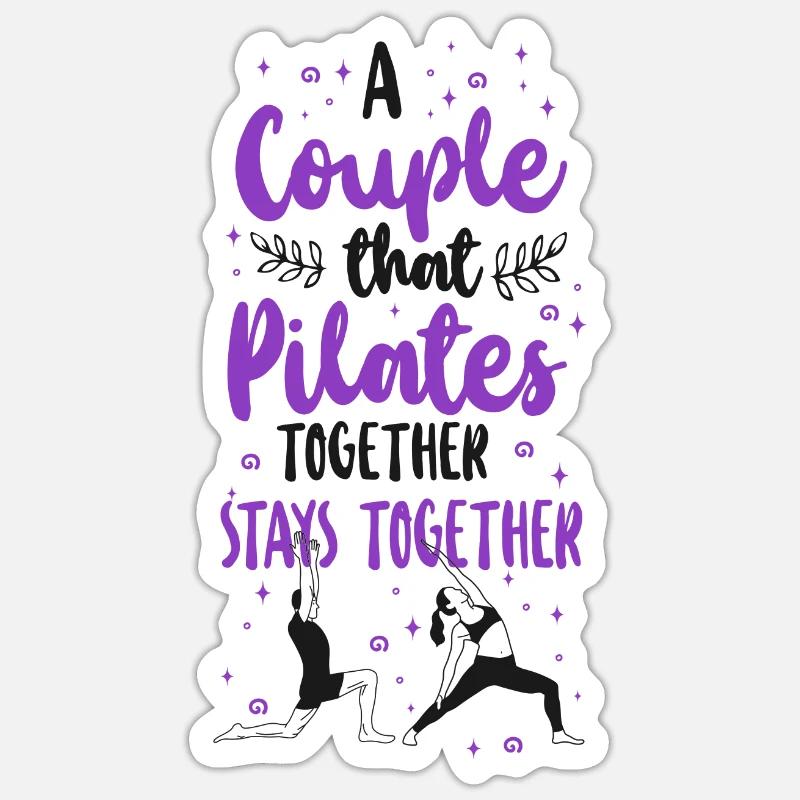 Instructeur de Pilates Professeur Couple - Sticker taille S (10 x 10 cm) - blanc mat