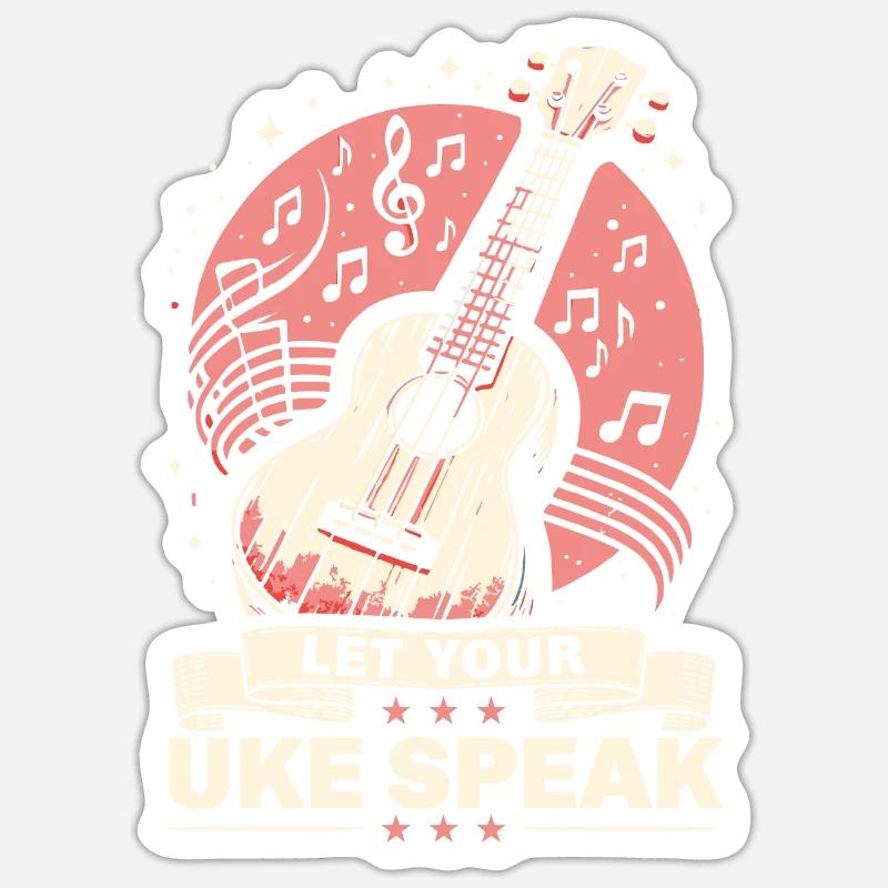 Ukelele Lehrer Instrument Ukelele Player Uke - Sticker Größe S (10 x 10 cm) - Mattweiß